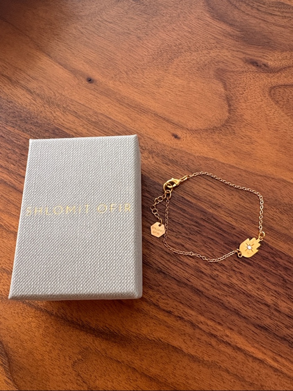 Shlomit Ofir Hamsa Bracelet Gold Dainty Chain